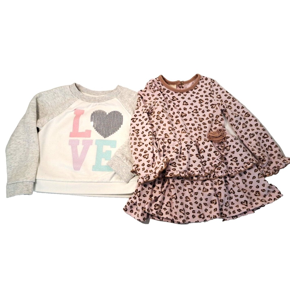 PLACE Baby Girl 18 Months  Sweatshirt & Dress Marmellata‎ Hearts Cupcake